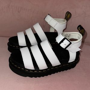 Dr Marten White Platform Blaire Sandals